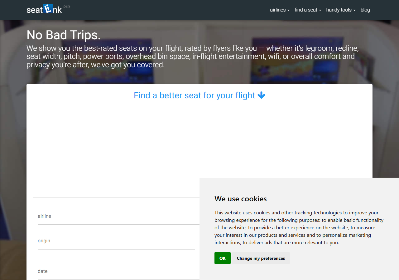 SeatLink homepage