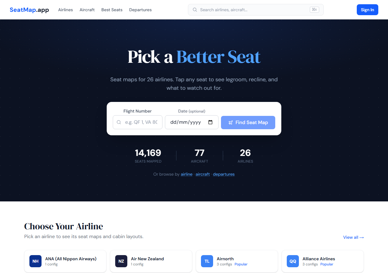 SeatMap.app homepage