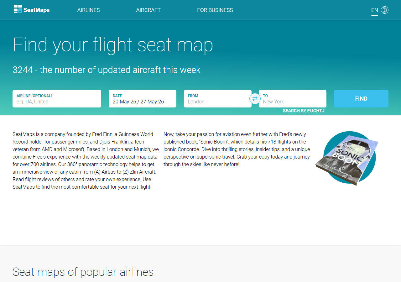 SeatMaps.com homepage